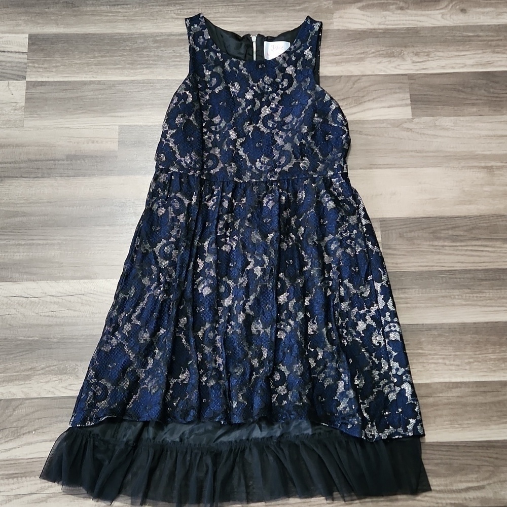 Justice Blue Lace Dress size 16 Vintage Y2K